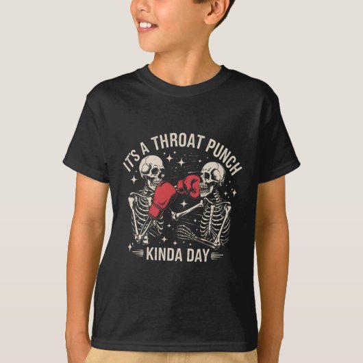 喉ちんこ殴打の日骸骨ボクシングキック Tシャツ (正面)