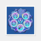 喉の性質を巧みに理解するチャクラ スタンダードカクテルナプキン (正面)