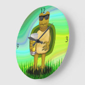 喉の渇いたカメの大きな時計 ラージ壁時計 (傾斜)