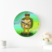 喉の渇いたカメの大きな時計 ラージ壁時計 (ホーム)