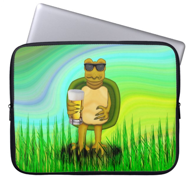 喉の渇いたカメ ラップトップスリーブ (正面)