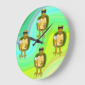喉の渇いたカメ ラージ壁時計 (傾斜)