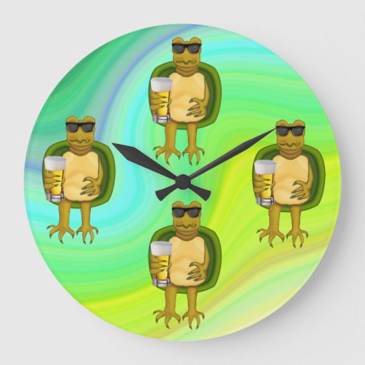 喉の渇いたカメ ラージ壁時計 (正面)
