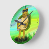 喉の渇いた亀の丸い時計 ラウンド壁時計 (傾斜)