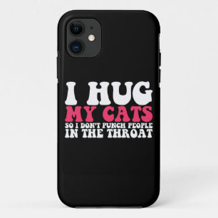 喉元で人を殴らないように猫を抱きしめる iPhone 11 ケース