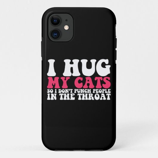 喉元で人を殴らないように猫を抱きしめる Case-Mate iPhoneケース (裏面)