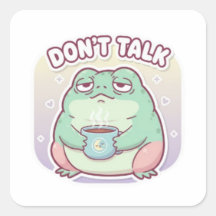 喋るなカエル ステッカー かわいいイラスト コーヒー