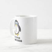 喘息の灰色のリボンサポートペンギン コーヒーマグカップ (正面左)