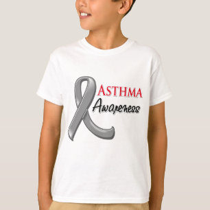 喘息の認識度のリボン Tシャツ