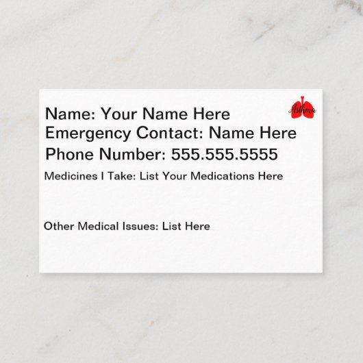 喘息医学IDの財布カード 名刺 (裏面)