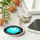 喘息 – 医学の警告 – ボタンキーチェーン キーホルダー (側面)