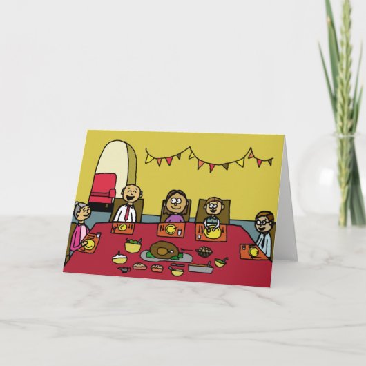 喜おもしろい劇的な感謝の挨拶状 シーズンカード (正面)