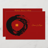 喜の双重 中国結婚式の出欠確認招待状 招待状 (正面/裏面)