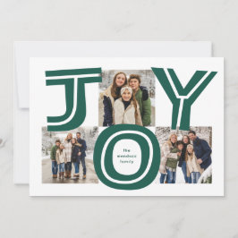 喜はっきりしたび3枚の写真の赤いモダンクリスマス シーズンカード