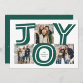 喜はっきりしたび3枚の写真の赤いモダンクリスマス シーズンカード (正面/裏面)