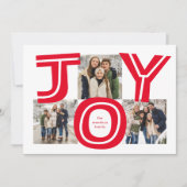 喜はっきりしたび3枚の写真の赤いモダンクリスマス シーズンカード (正面)
