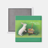 喜ばしいイースターバニーとホイールバローマグネット マグネット (正面/裏面)