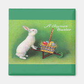 喜ばしいイースターバニーとホイールバローマグネット マグネット (正面)