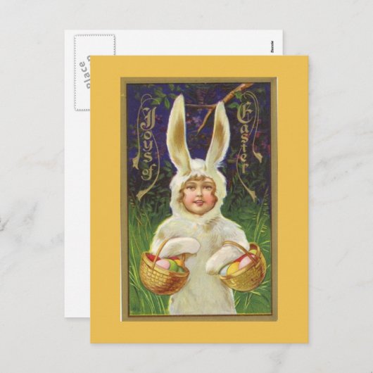 喜ばしいイースターヴィンテージはがき シーズンポストカード (正面/裏面)