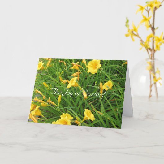 喜ばしいイースター恵みカード カード (黄色い花)