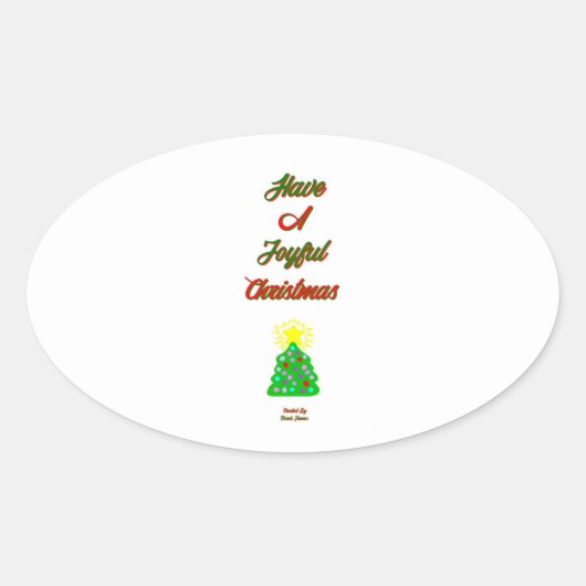 喜ばしいクリスマスオーバルステッカー 楕円形シール (正面)