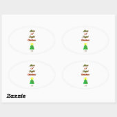喜ばしいクリスマスオーバルステッカー 楕円形シール (シート)