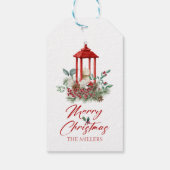 喜ばしいクリスマスバイブの花とランタンブーケ ギフトタグ (裏面)