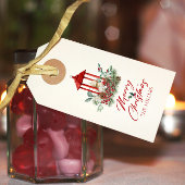 喜ばしいクリスマスバイブの花とランタンブーケ ギフトタグ