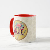 喜ばしいクリスマスプレゼント花デザイン詩引用文 マグカップ (正面左)