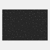 喜ばしいスクリプトスノーフレーク黒と白の休日 ラッピングペーパーシート (正面3)