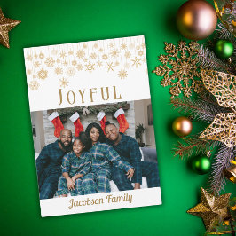 喜ばしいスノーフレーク写真クリスマスカード シーズンカード