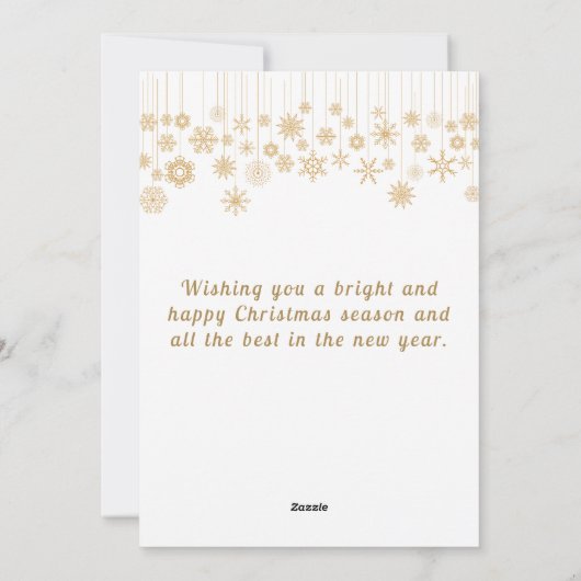 喜ばしいスノーフレーク写真クリスマスカード シーズンカード (裏面)