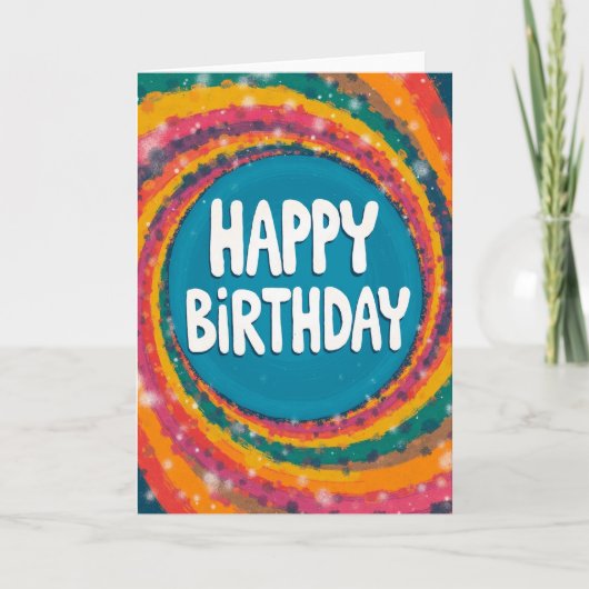 喜ばしいスワール 誕生日カード カード (正面)