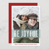 喜ばしいタイポグラフィフォトオーバーレイメリークリスマス シーズンカード (正面/裏面)