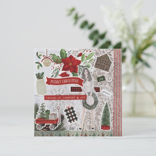 喜ばしいチディングクリスマスフラットグリーティングカード (スタンド正面)