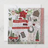 喜ばしいチディングクリスマスフラットグリーティングカード (正面)