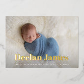 喜ばしいニュース写真コラージュ箔の誕生のお知らせ 箔招待状 (正面)