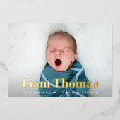 喜ばしいニュース写真コラージュ箔の誕生のお知らせ 箔招待状 (正面)