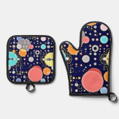 喜ばしいバブルの宇宙のビジョン 鍋つかみ&鍋敷きセット (正面)