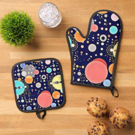 喜ばしいバブルの宇宙のビジョン 鍋つかみ&鍋敷きセット