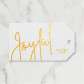 喜ばしいフォイルの贈り物ラベル ギフトタグ (正面 (横))