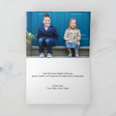 喜ばしいフレークホリデーフォトグリーティングカード シーズンカード (内部)