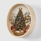 喜ばしいホリデーツリーお祝い! 壁時計 (傾斜)