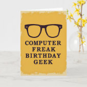 喜ばしいメガネの誕生日カード カード (黄色い花)