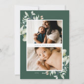 喜ばしい北極の冬の植物写真グリーン シーズンカード (裏面)