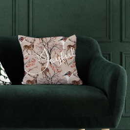 喜ばしい台本の森の動物クリスマス クッション