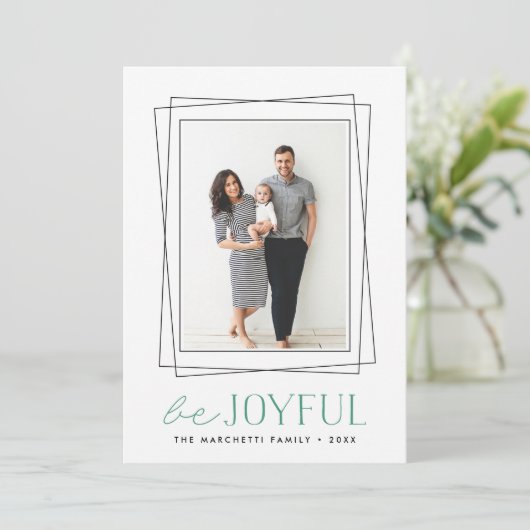 喜ばしい対称性 |写真モダンのクリスマス シーズンカード (スタンド正面)