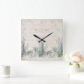 喜ばしい徴候のヴィンテージのShiplapの木製の砂漠のサボテン スクエア壁時計 (ホーム)
