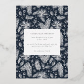 喜ばしい書道休日ホイル誕生のお知らせ 箔シーズンカード (裏面)