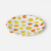 喜ばしい柑橘：レモンとオレンジ ペーパープレート (アングル)